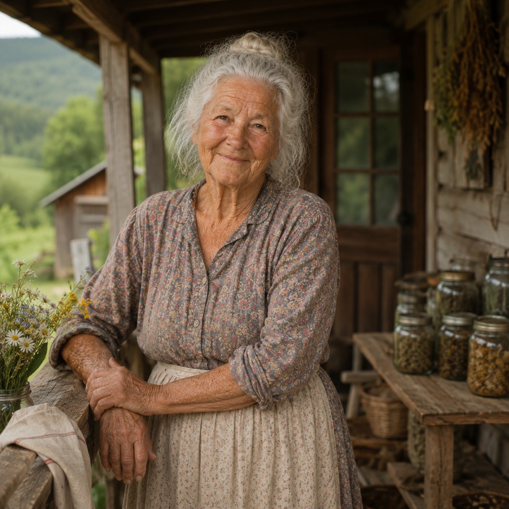 Eula Hatfield on her porch in Harlan County, Kentucky
